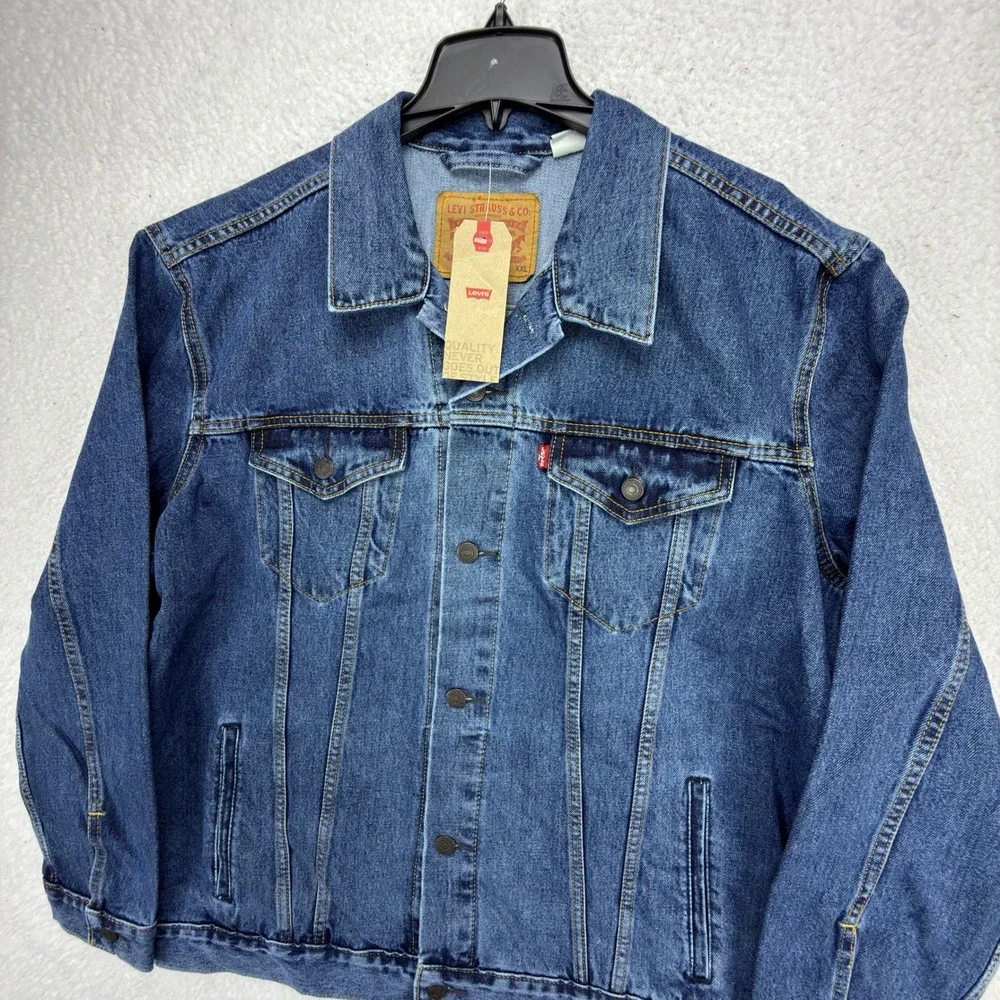 Levis Mens Blue Denim Trucker Jacket XXL 72334-0130 NWT